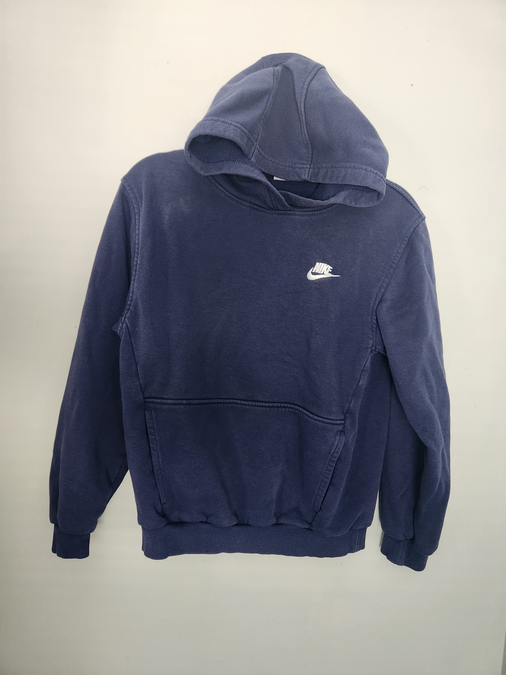 Nike Boy's Navy Blue Pullover Hoodie with White Swoosh